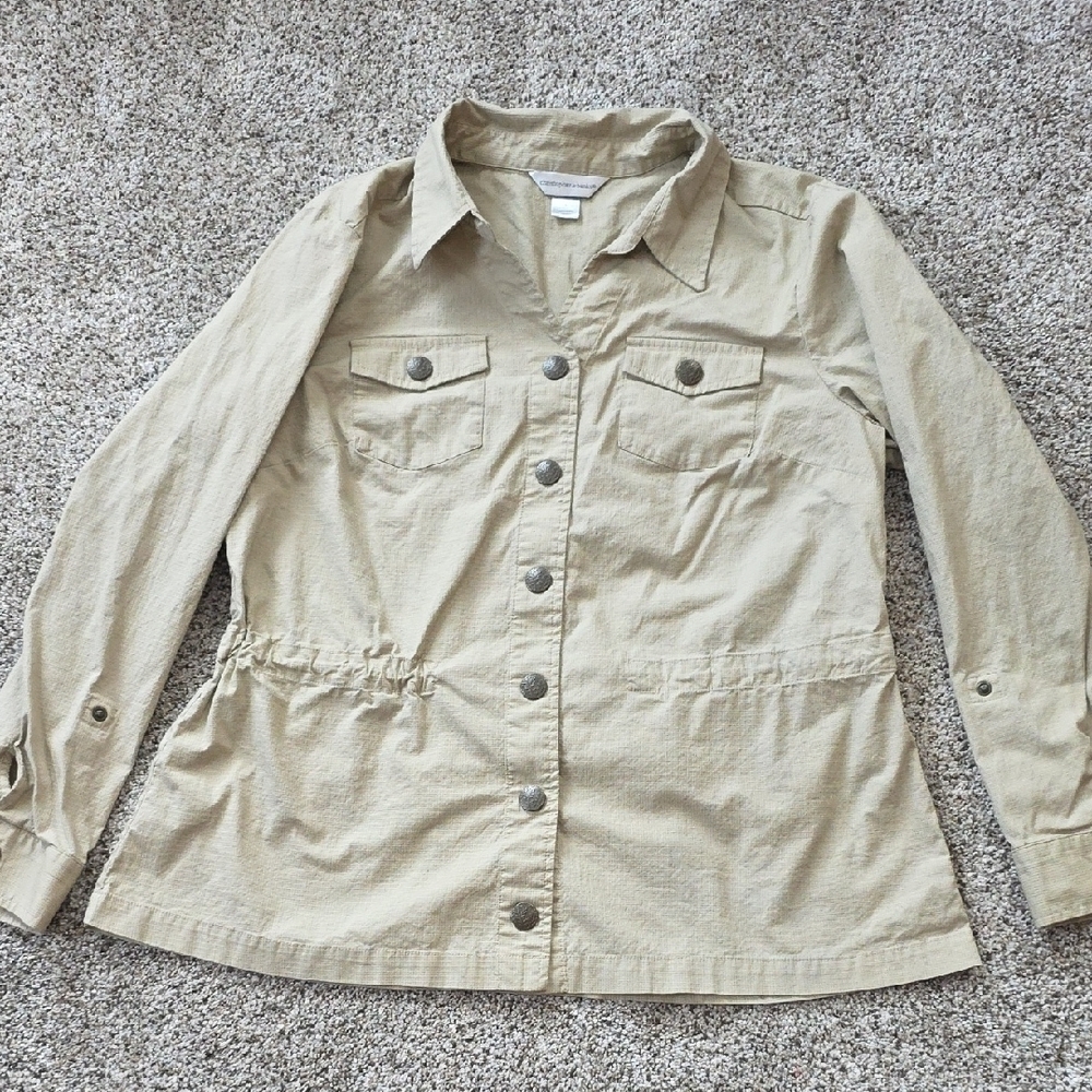 Casual Tan Utility Jacket for Women